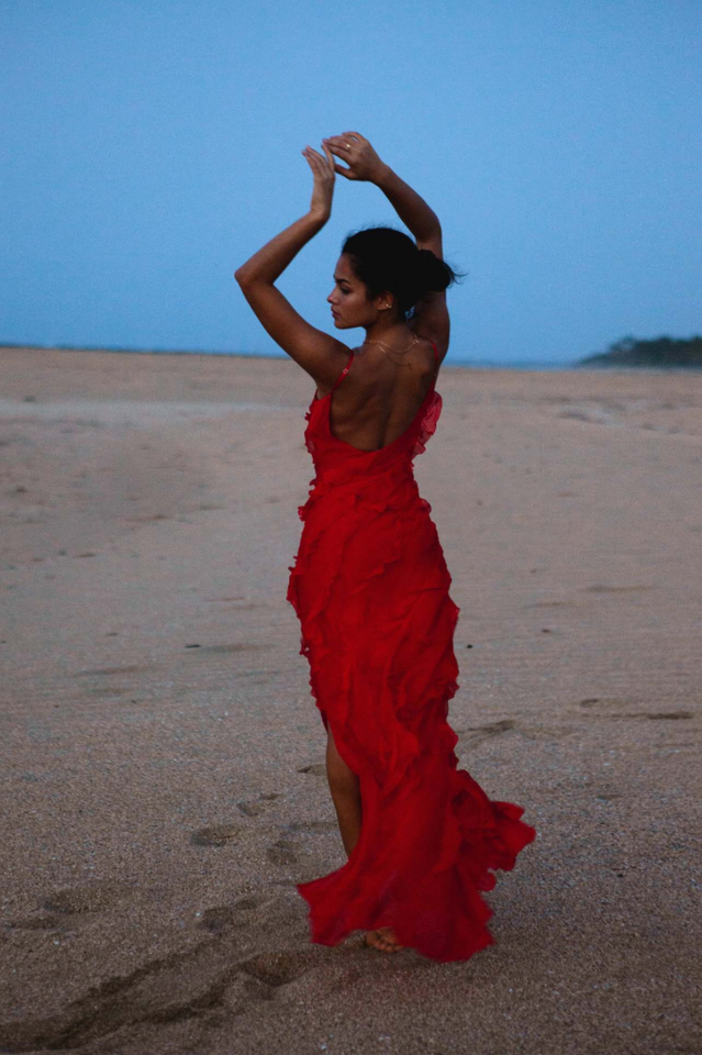 Ocean Waves Tiered Ruffle Maxi Dress | Dress In Beauty