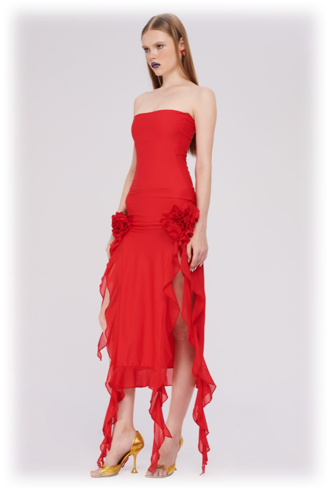 Irregular Tulle Bandeau Dress | Dress In Beauty