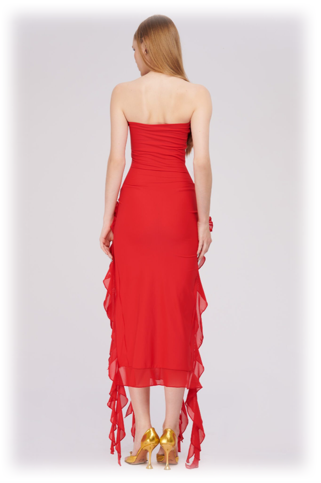 Irregular Tulle Bandeau Dress | Dress In Beauty