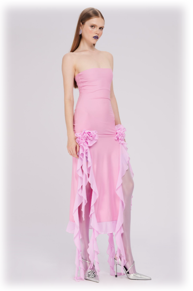 Irregular Tulle Bandeau Dress | Dress In Beauty