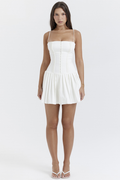 Marcy White Pleated Mini Dress | Dress In Beauty