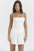 Marcy White Pleated Mini Dress | Dress In Beauty