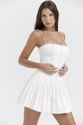Marcy White Pleated Mini Dress | Dress In Beauty