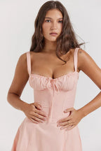 A-line midi dress with sweetheart neckline - View 7 | WEUXS