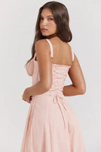 A-line midi dress with sweetheart neckline - View 8 | WEUXS