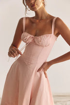 A-line midi dress with sweetheart neckline - View 9 | WEUXS