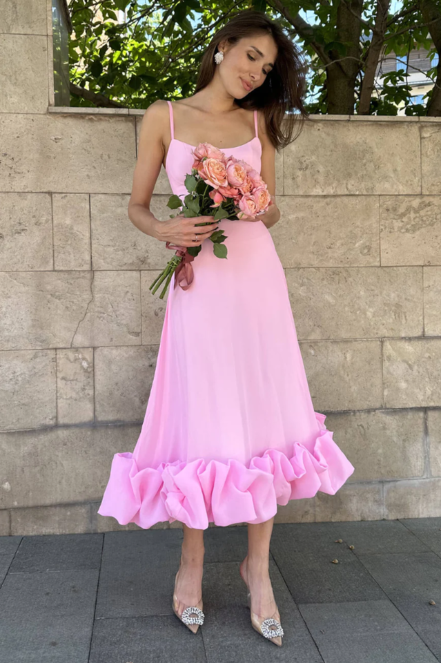 Flounce Bustier Midi Dress | Dress In Beauty