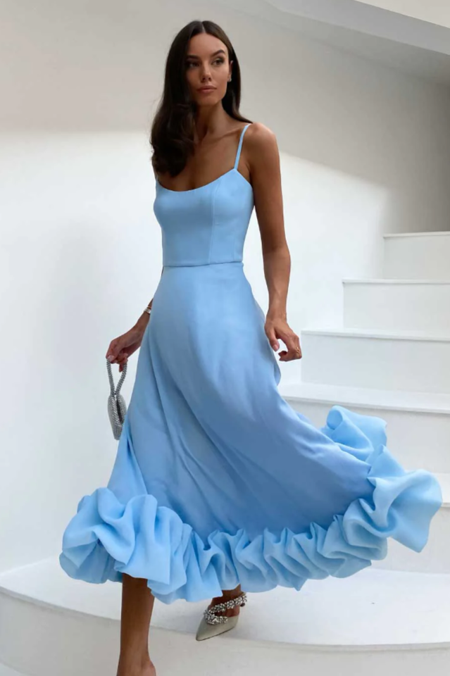 Flounce Bustier Midi Dress | Dress In Beauty