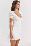 Hameda White Puff Sleeve Mini Dress | Dress In Beauty