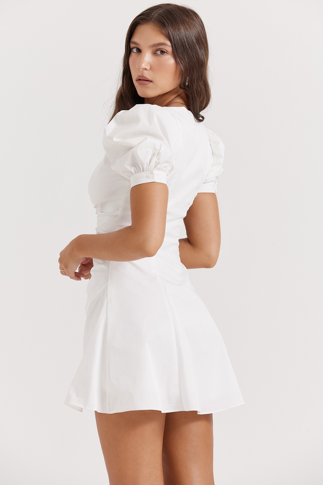 Hameda White Puff Sleeve Mini Dress | Dress In Beauty