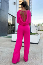 Wide leg jumpsuit with cut-out detail - View 6 | WEUXS