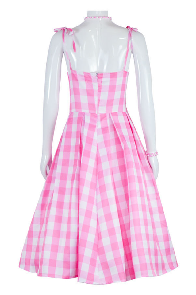Barbie Movie Margot Pink Plaid Check Dress | Dress In Beauty