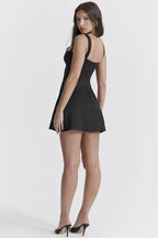 Duchess Satin Mini Dress - View 7 | WEUXS