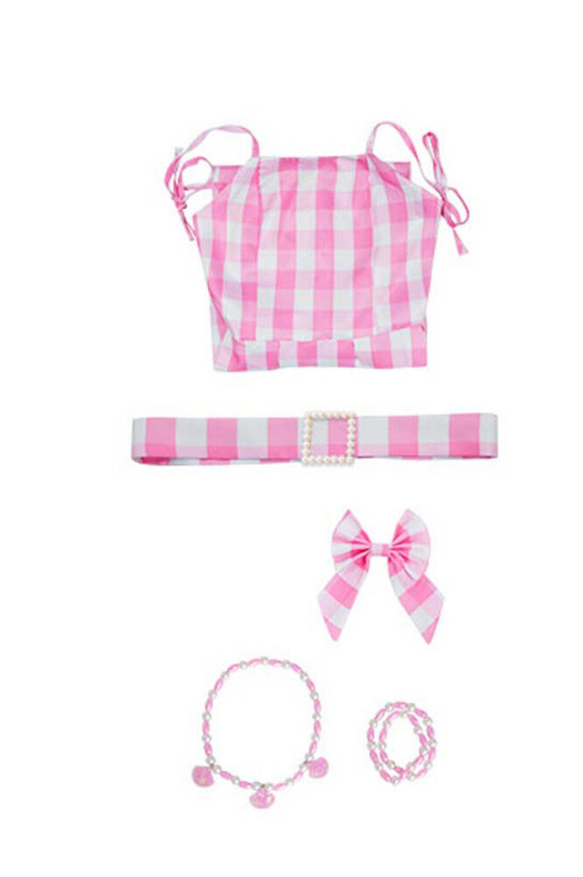 Barbie Movie Margot Pink Plaid Check Dress | Dress In Beauty