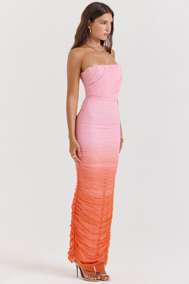 Sapphire Ombre Pleated Maxi Dress | Dress In Beauty