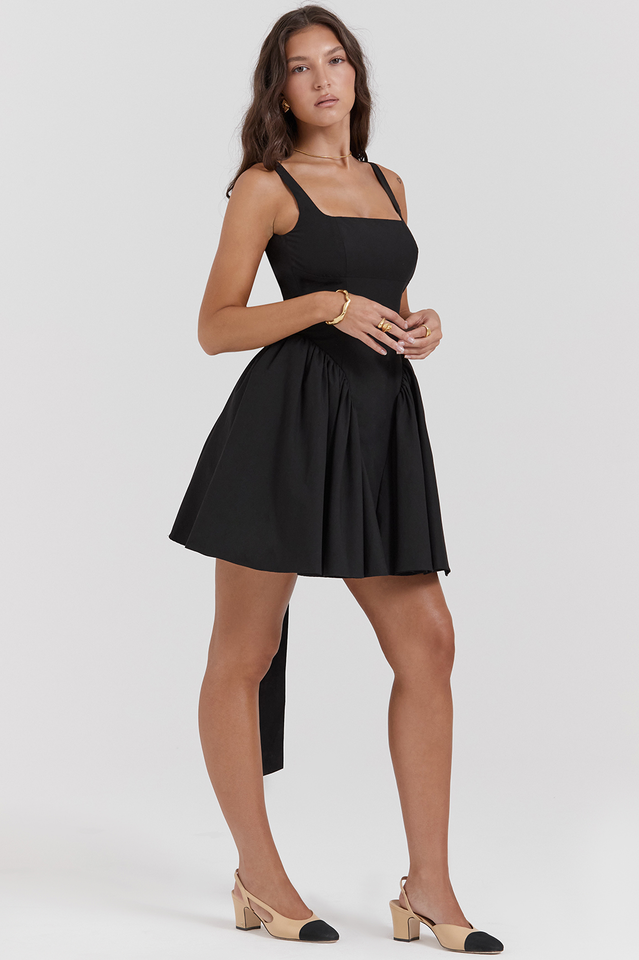Florianne Black Bow Mini Dress | Dress In Beauty