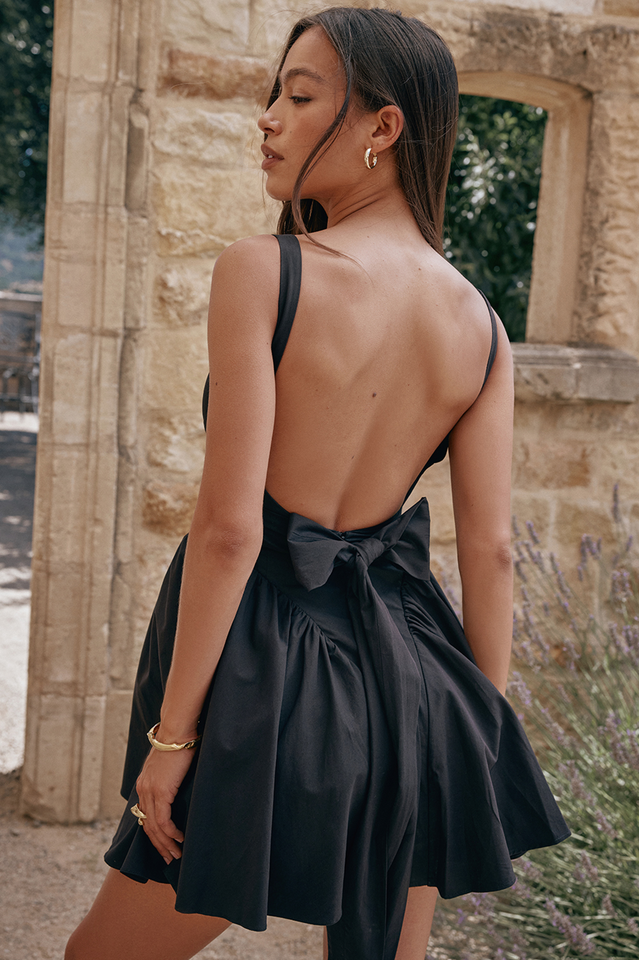 Florianne Black Bow Mini Dress | Dress In Beauty