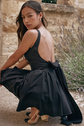 Florianne Black Bow Mini Dress | Dress In Beauty