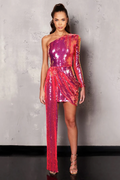 Chala One Shoulder Sequin Mini Dress | Dress In Beauty