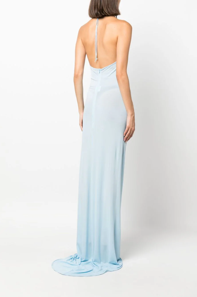 Floral Appliqué Halter Neck Maxi Dress | Dress In Beauty