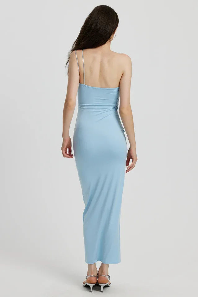 Asymmetrical Ruched Maxi Dress Secondary image