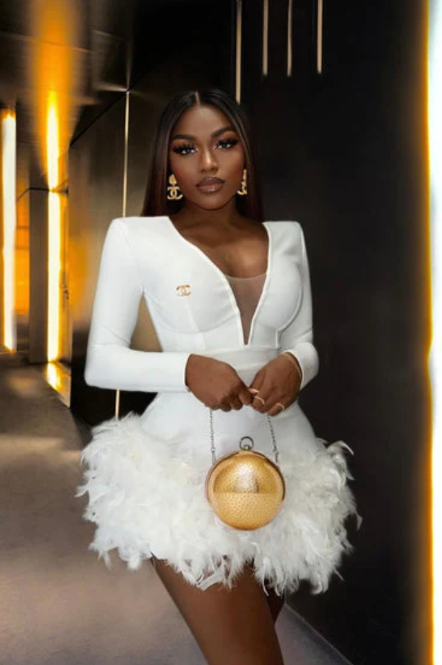 Aina Feather Bandage Dress | Dress In Beauty