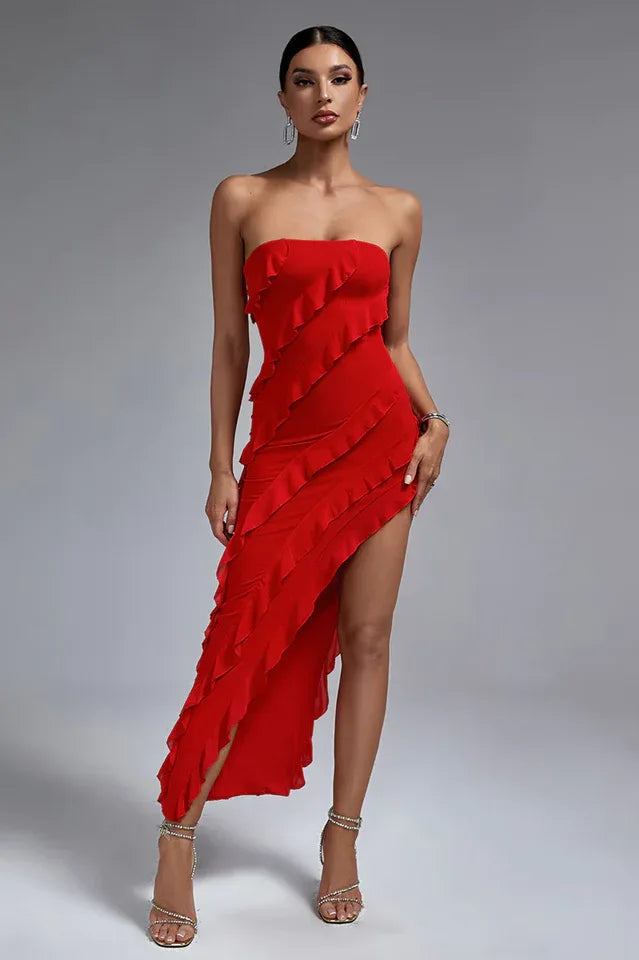 Bandeau Ruffle Maxi Dress Secondary image