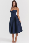 Samaria French Navy Corset Sundress | Dress In Beauty