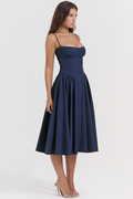 Samaria French Navy Corset Sundress | Dress In Beauty