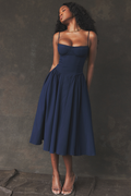 Samaria French Navy Corset Sundress | Dress In Beauty