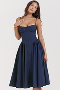 Samaria French Navy Corset Sundress | Dress In Beauty