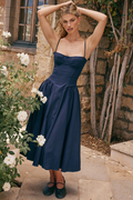 Samaria French Navy Corset Sundress | Dress In Beauty