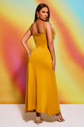 Leighton Yellow Feather Maxi Dress | Dress In Beauty