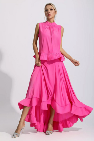 Elaine Pink Sleeveless Ruffle Mermaid Set | Dress In Beauty