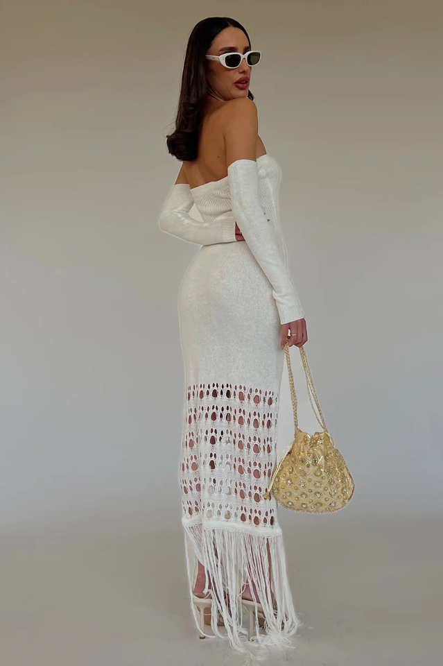 Rona Knitted Tassel Maxi Dress | Dress In Beauty