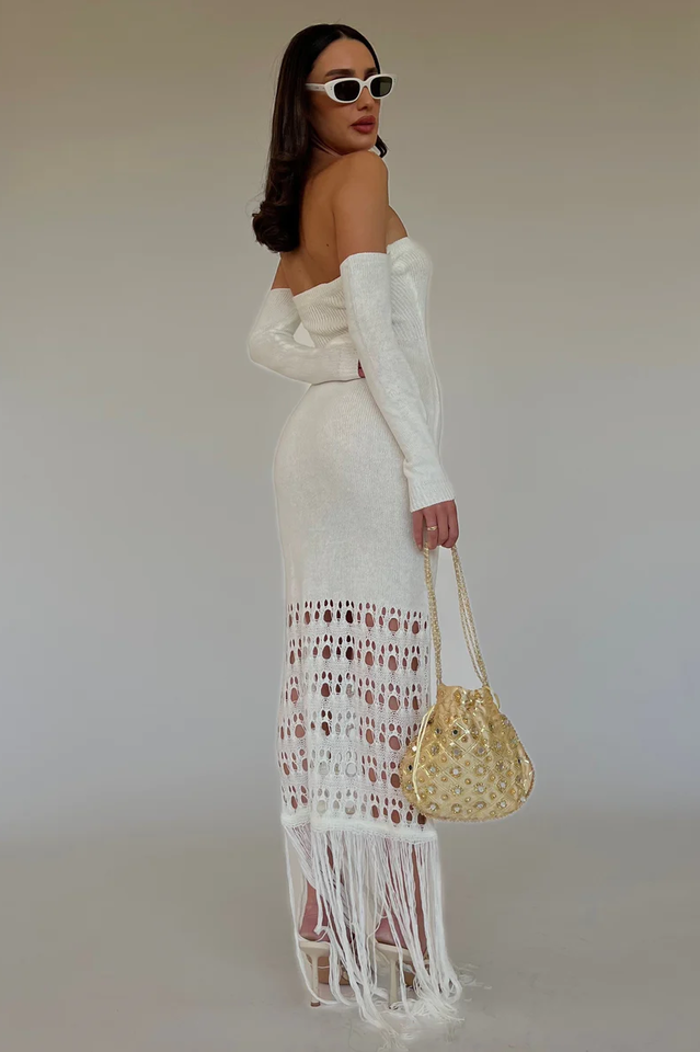 Rona Knitted Tassel Maxi Dress | Dress In Beauty