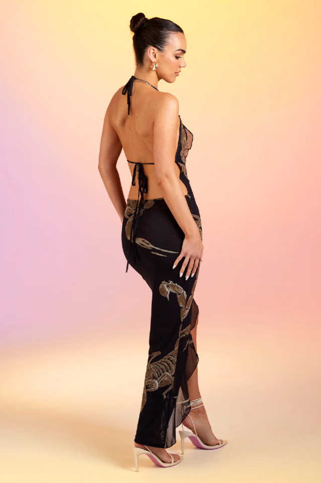 Deep V Ruffle Detail Maxi Dress | Dress In Beauty