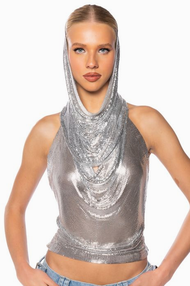 Venus Hoodie Metallic Top | Dress In Beauty