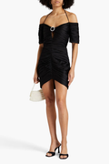 Embellished Ruched Satin Mini Dress | Dress In Beauty