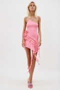 Rose-Detail Ruffled Mini Dress | Dress In Beauty
