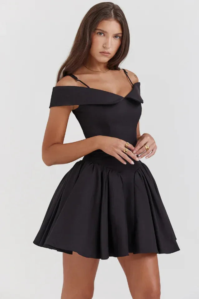 WEUXS Elida Black Fit and Flare Mini Dress Secondary image