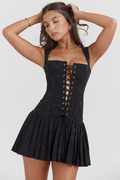 Talia Black Strappy Mini Dress | Dress In Beauty