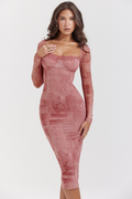 Seraphina Pink Printed Belted Dress | Dress In Beauty