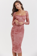 Seraphina Pink Printed Belted Dress | Dress In Beauty