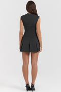 Charcoal Gray Pleated Belted Dress | Dress In Beauty