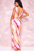 Abstract Print Plisse Cowl Plunge Maxi Dress | Dress In Beauty
