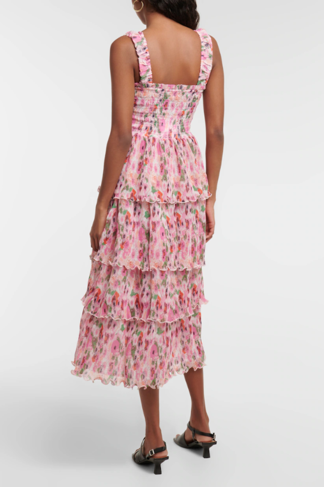 Floral Tiered Georgette Midi Dress | Dress In Beauty