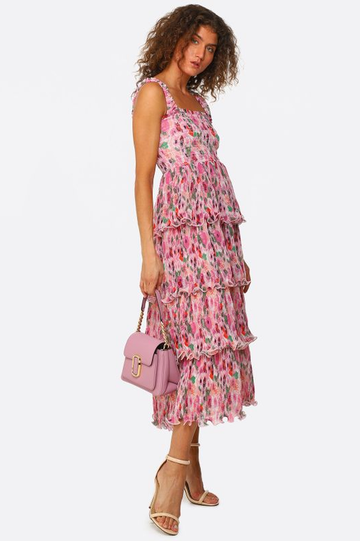 Floral Tiered Georgette Midi Dress | Dress In Beauty