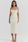 Nalita Vintage Cream Beaded Strapless Dress | Dress In Beauty