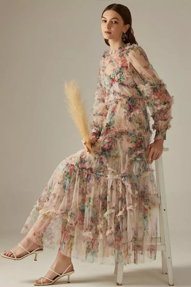 Georgina Ruffle Maxi Dress | Dress In Beauty